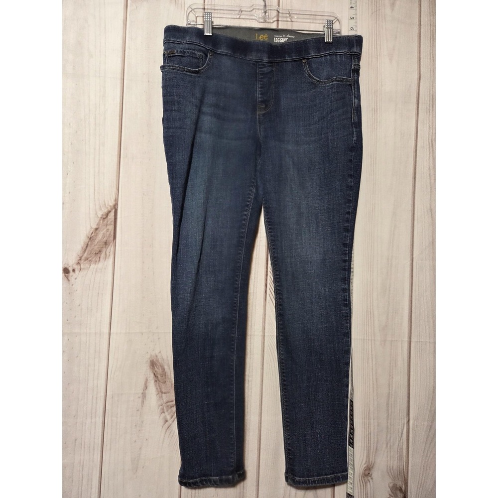 Lee Jeans Womens 14 Dark Wash Modern Series Midrise Dream Legging Stretch Pants
